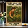 1PC Vintage Tin Sign Drink And I Know Things Retro Metal Wall Art Weatherproof Bar Decor