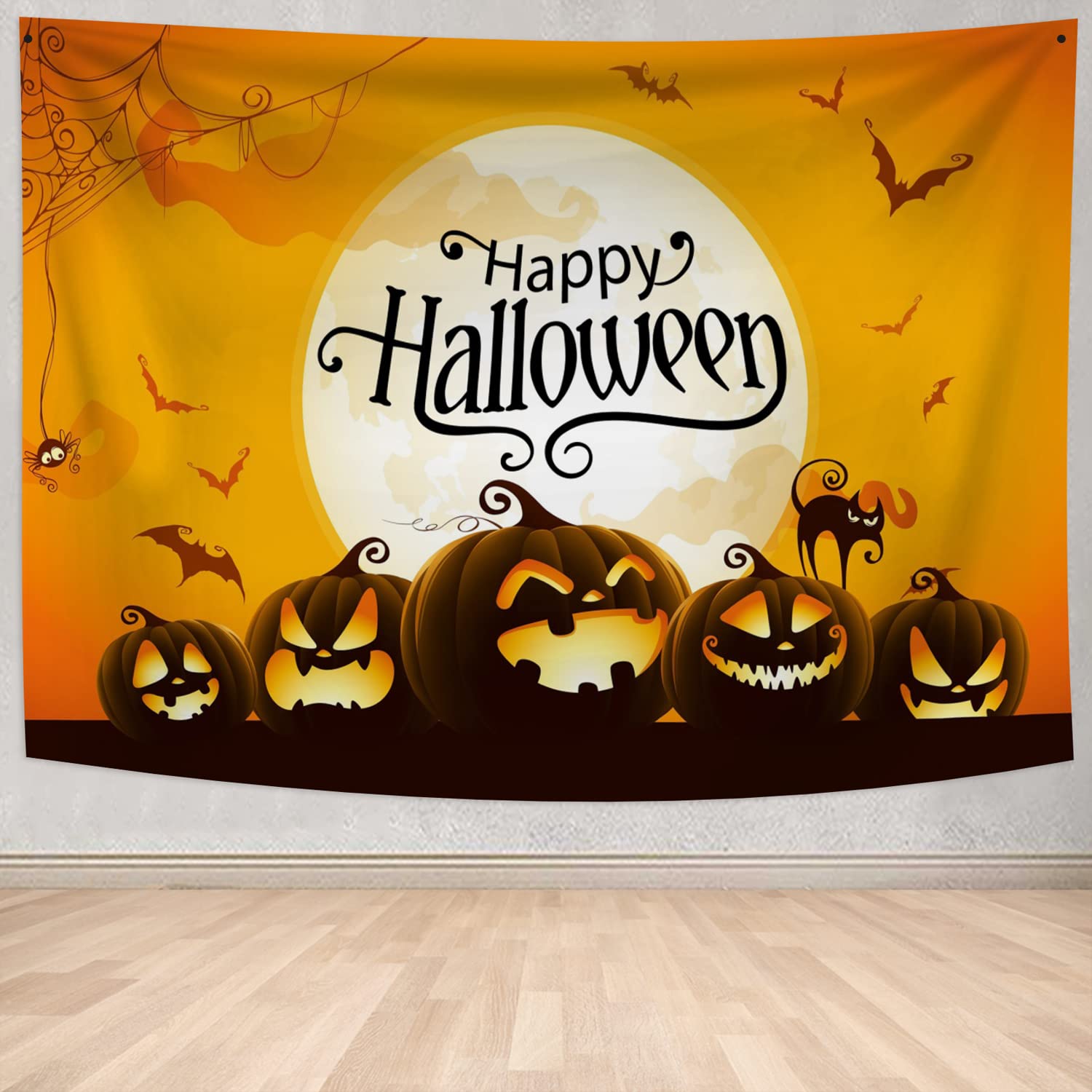 Осенний гобелен настенный гобелен деревенские тыквы и кленовые листья День благодарения — фото 13