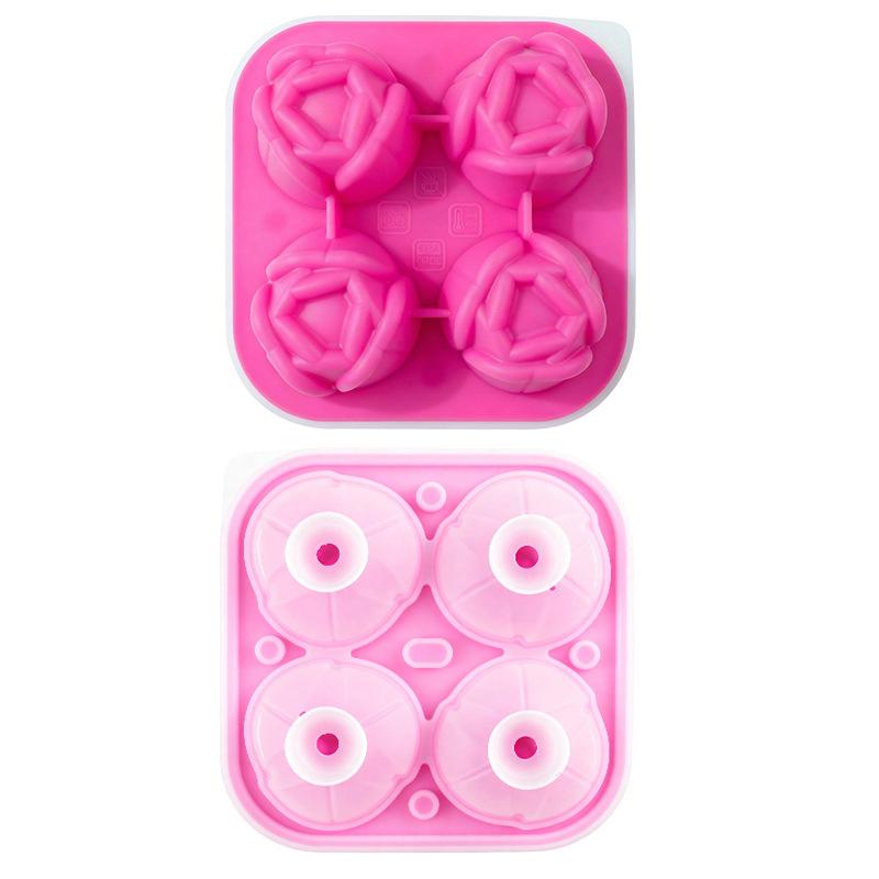 Tulip Ice Cube Mold, Tulip Shapes Ice Cube Tray, Silicone Ice Mold Fun Shapes, 4 Tulip Ice Balls For Chilling Cocktails Drinks