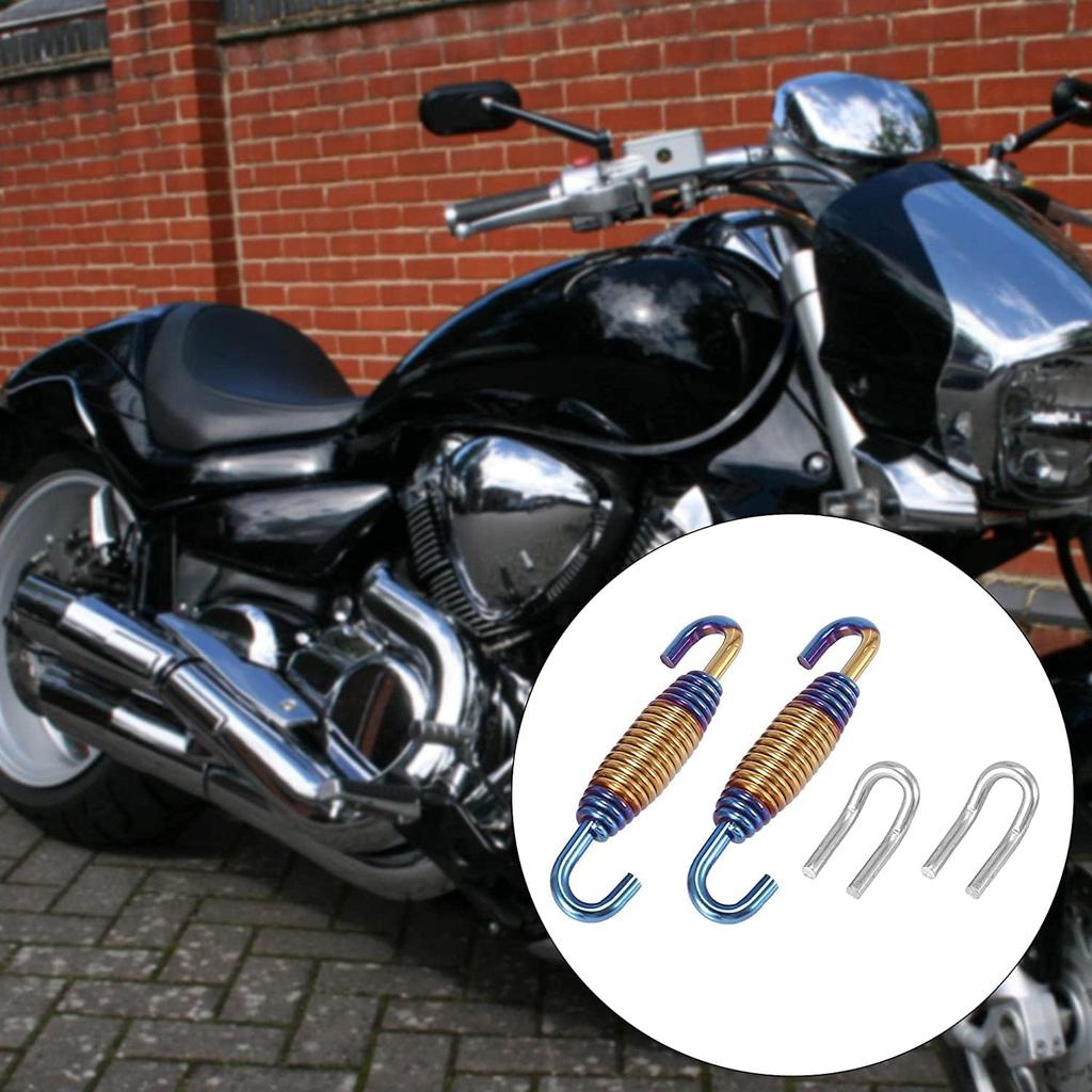 Motorcycle Exhaust Springs 58 Mm/2.28", Exhaust Pipe Muffler Swivel Springs, Exhaust Spring Hook Fasteners, Exhaust Pipe Spring With Swivel Hooks Set