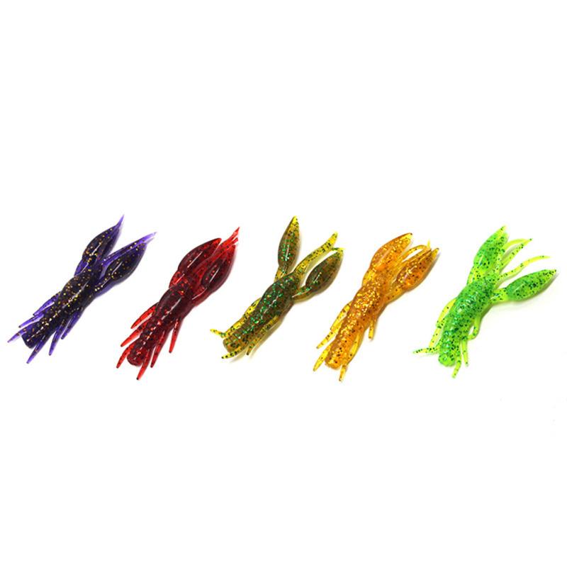 30pcs/set Worm and Shrimp Set Soft Bait 7.5cm 5.5g with Salt Silicon Artificial Bait Scent