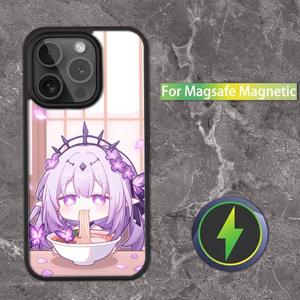 H-Honkai Castorice Star R-Rail Phone Case For iPhone 16,15,14,13,12,11,Pro,Max,Plus,Mini,SE Magsafe Magnetic Wireless Charging