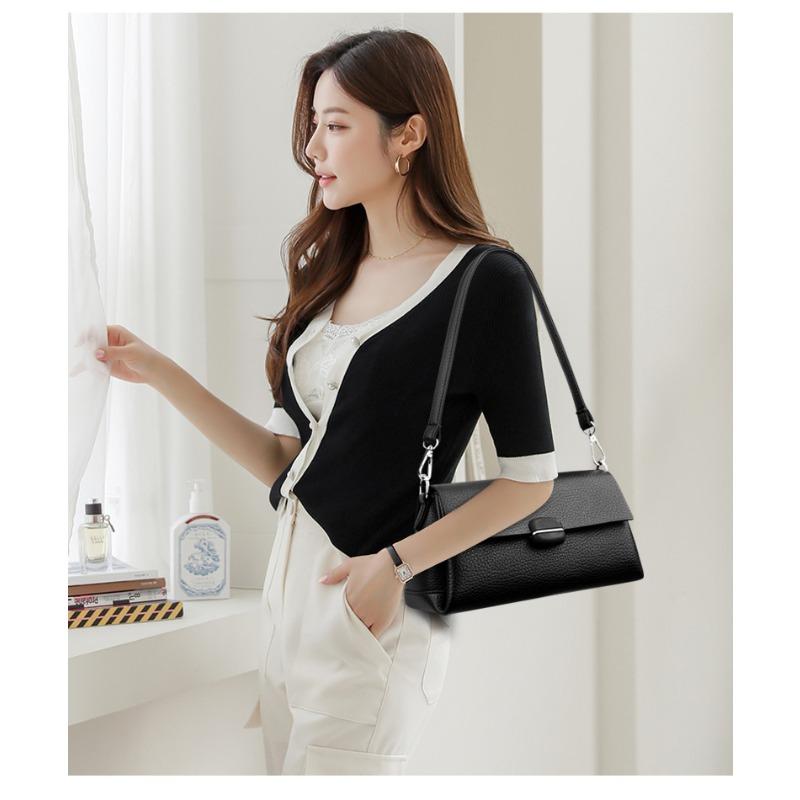 Bolsa Mensageiro Simples Feminina, Bolsa Transversal Casual, Bolsa de Ombro da Moda, Bolsa de Mão em Couro PU Macio, Adequada para Uso Diário e Compras