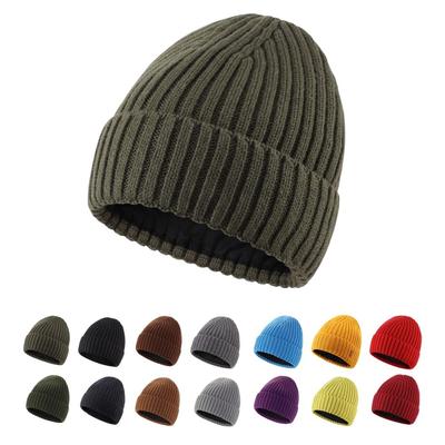 Connectyle and Wool Blend Knit Hat with Fleece Warm Cold Weather Knit Olive Green Men's Women's Fall/Winter Lining, Beanie, Cap,