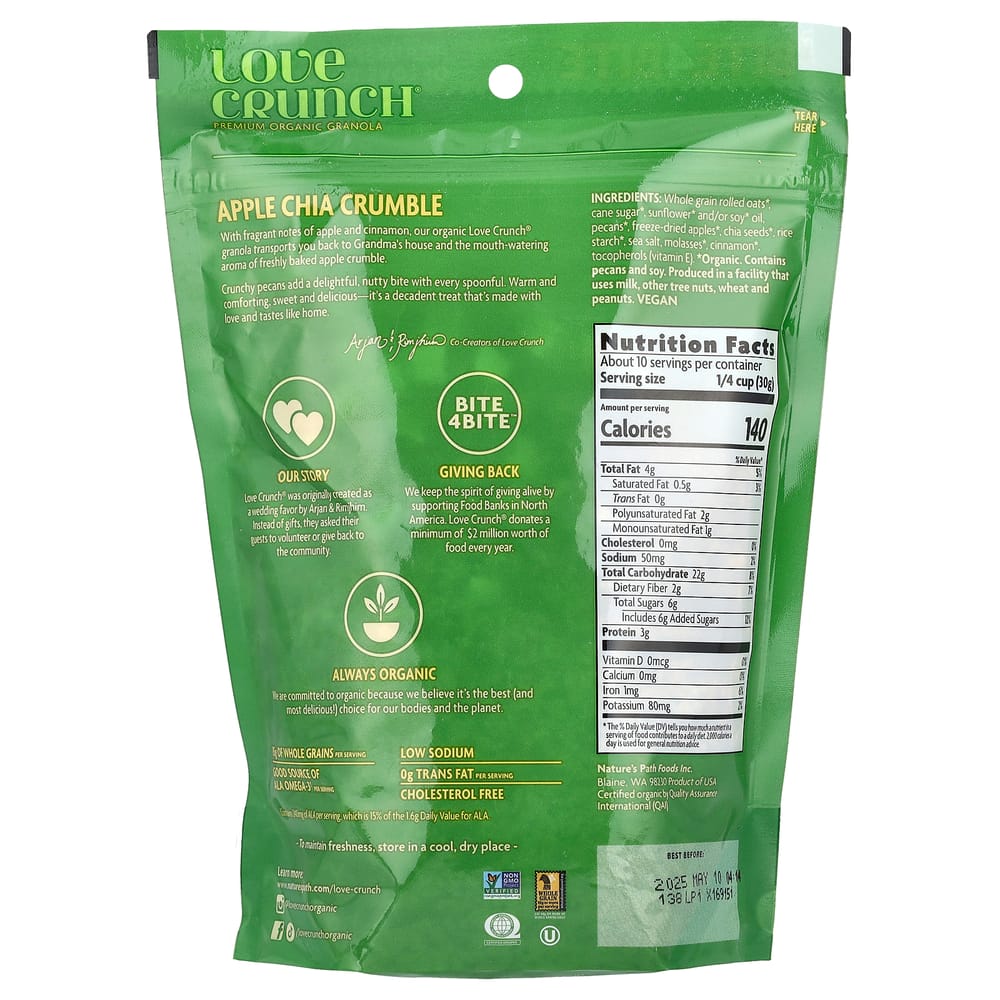 Nature's Path Love Crunch Müsli Apfel Chia Crumble 325g