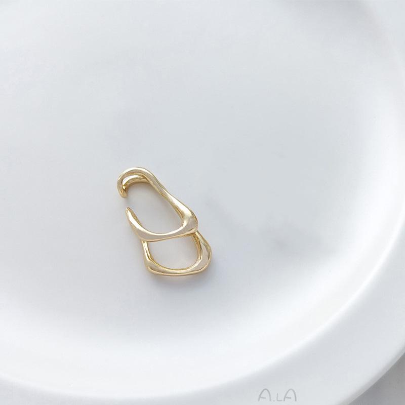 

Трендовый хай-энд европейский и американский стиль нерегулярный двухслойный кафф на ухо для женщин - не требует пирсинга золотой