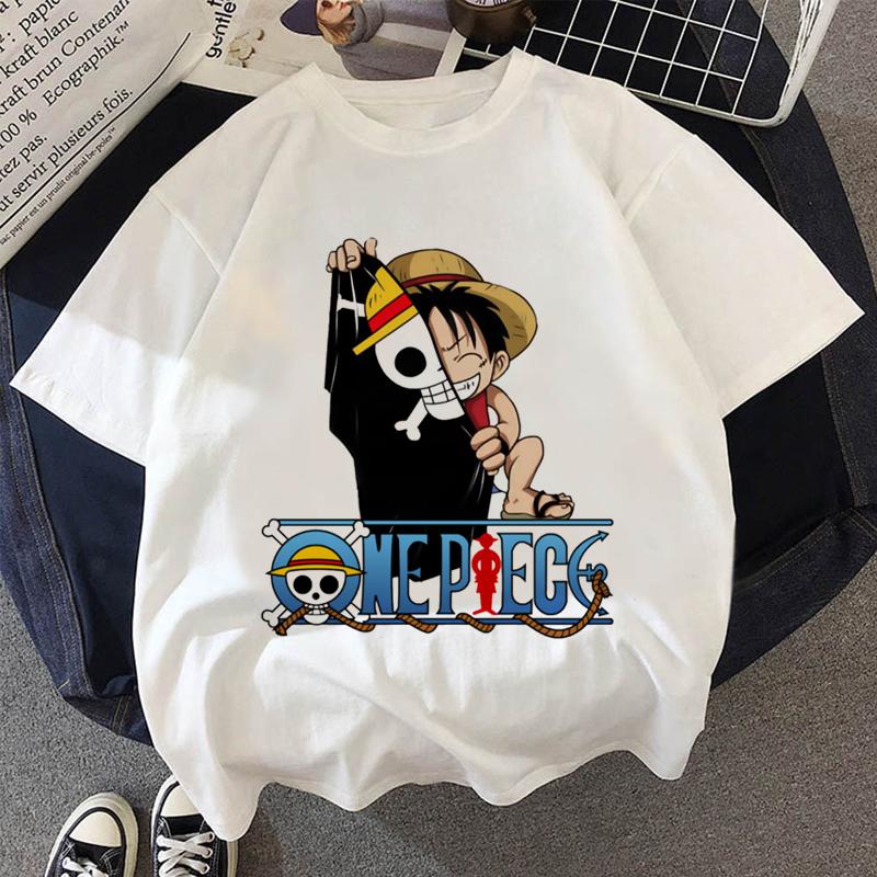 Japanese Anime One Piece Luffy T-Shirt Chopper Peripheral Clothes Men Cartoon T-shirt  Fashion Harajuku Ullzang Fashion Unisex Top