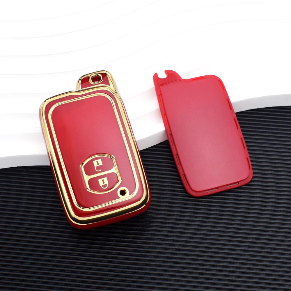 2 Buttons TPU Car Key Case Cover For Toyota Camry Crown Majesta Highlander Land Cruiser Prado Kluger Mark X Subaru Foreste XV