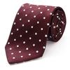 Brand Made In Polka Dot Pattern [Michiko London] Necktie, Japan, 100% Silk, (B Wine)