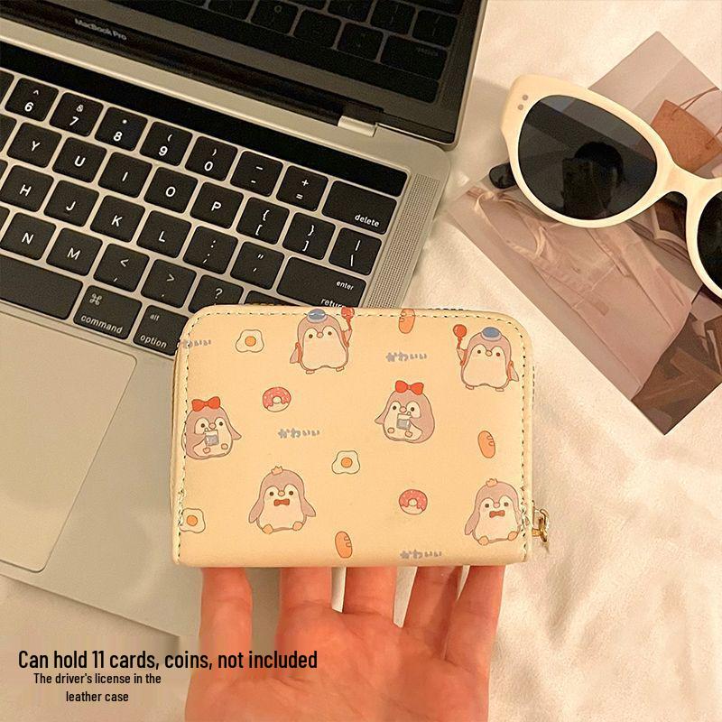 Women's Large Capacity Card Holder - Compact Ultra-Thin Card Sleeve & Coin Purse with Driver's License Storage