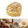 Heart Shape Rings Earring Storage Container With Gemstones And Pearls Decoration