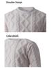 Winter 2025 Men's Thick Round Neck Diamond Cable Knit Pullover Sweater