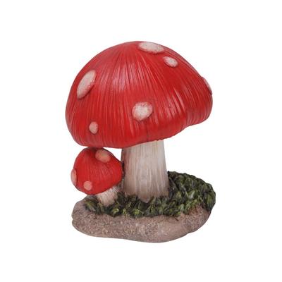 Woobia Double Mushroom (Red) 11.5 X 11.5 X 14.8 Cm Doll Figurine Ornament Animal Garden Decoration Mushroom H13209-1
