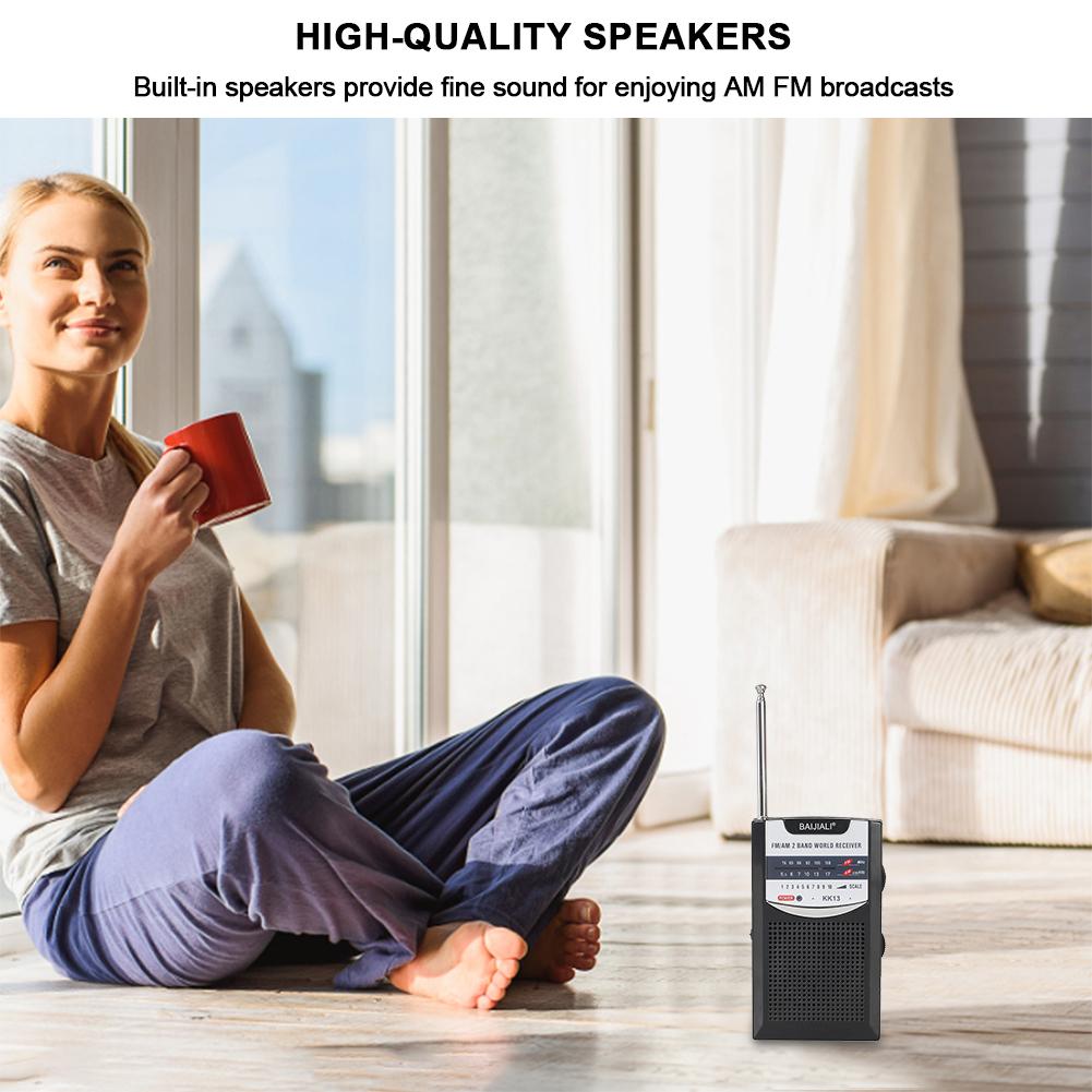 Portable Mini Radio Telescopic Antenna Outdoor Radio Dual Band Retro World Receiver AM/FM Pocket Radio for Outdoor Emergency Use