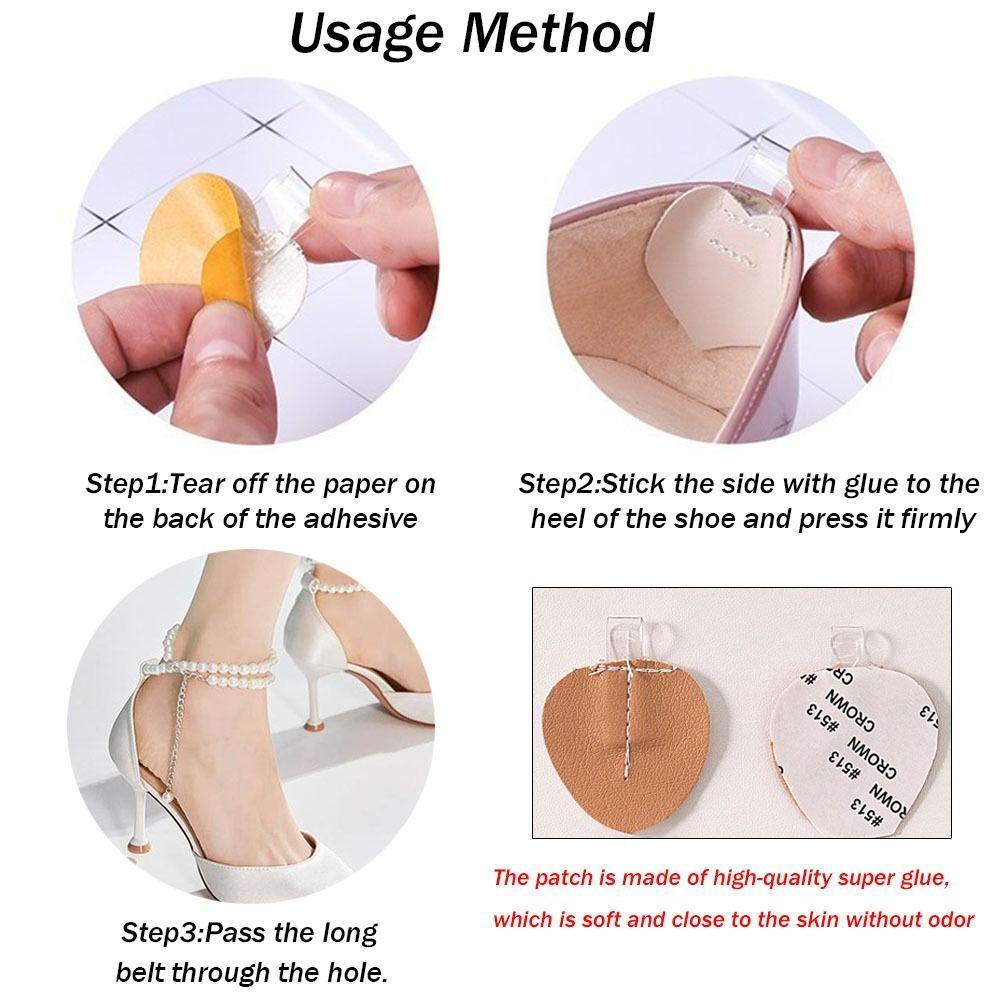 1Pair Women Shoelaces For High Heels Pearl Heels Band Shoe Belt Ankle Holding Loose Anti-skid Bundle Tie