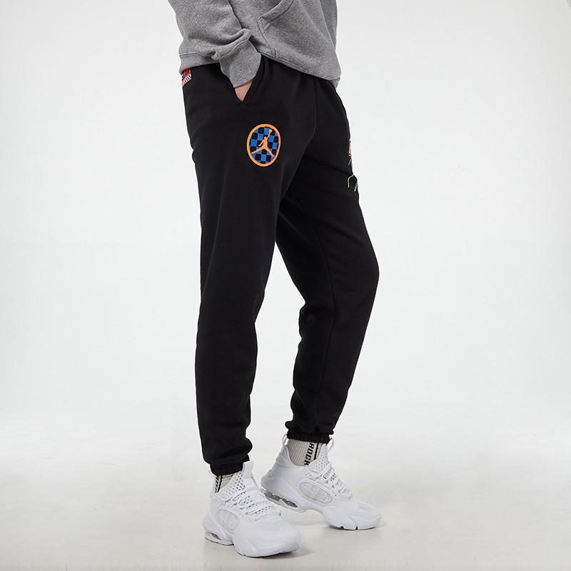 Pánské tepláky Air Jordan 23 Running Training Printed Fleece s manžetami Černé CV3162-010