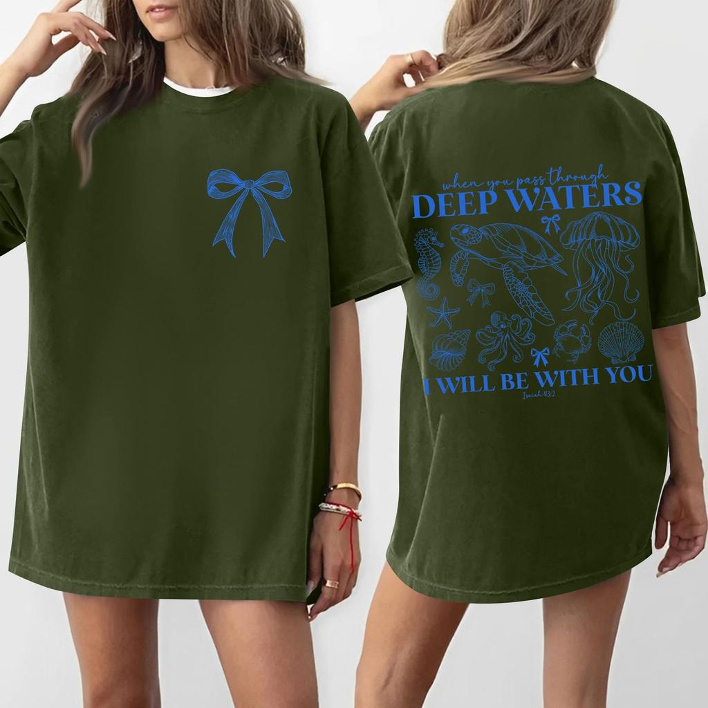 Women's Round Neck Printed Short-sleeved T-shirt Top