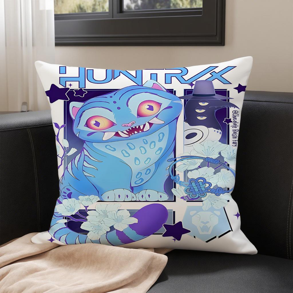 KPop Demon Hunters  Huntrx on the pillowcase: colorful anime patterns, super eye-catching fashion home decoration