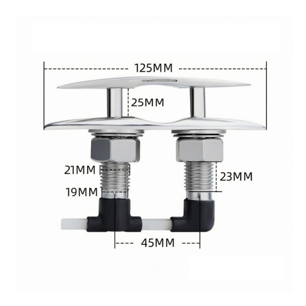 Concealed Cleat Mirror-Polished Hardware Heavy Duty for Boats, Docks