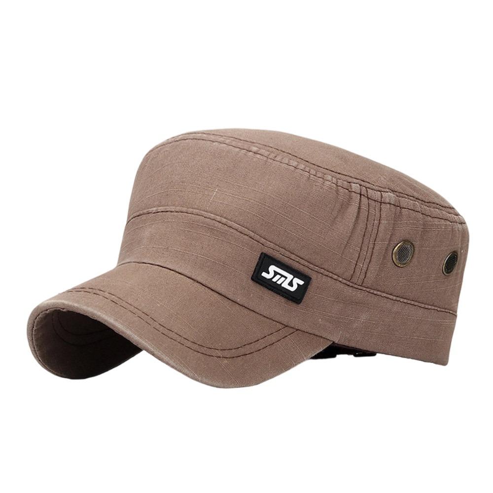 Fashion Anti-Uv Fishing Hat Casual Adjustable Sun Hat Outdoor Sunscreen Cotton Flat Top Hat Spring Summer