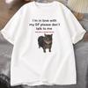 Im In Love with My GF Funny Cat Tshirts Boyfriends Cotton Loose ONeck Oversized Tee Women Short Sleeve Tshirt Couple Tees