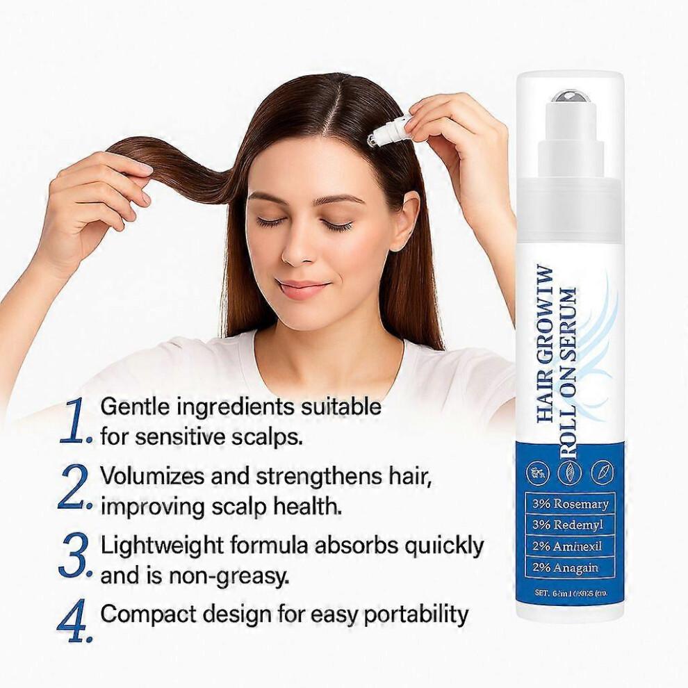 Hair Growth Serum Roll On - 3% Rosemary, 3% Redensyl & 2% - (25ml)