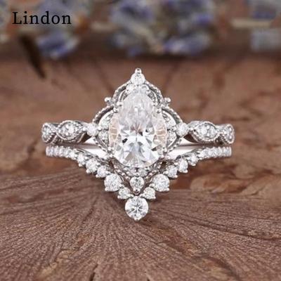 Lindon Klassischer Zirkonring aus Kupferlegierung, Damenschmuck, Hochzeitsversprechen, Partygeschenk