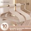 Non-Slip No-Trace Clothes Hangers for Adults, Extra Wide and Thick with Hooks, Large Size, 10-Pack