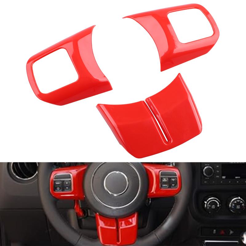 ABS Steering Wheel Cover Decor Trim For 2011-2017 Jeep Wrangler JK Unlimited Patriot Compass & Grand Cherokee 2011-2013