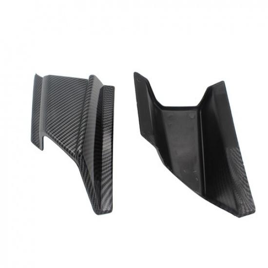 Carbon Fiber Look Motorcycle Side Winglets Air Deflector Wing Kit Spoiler 2Pcs