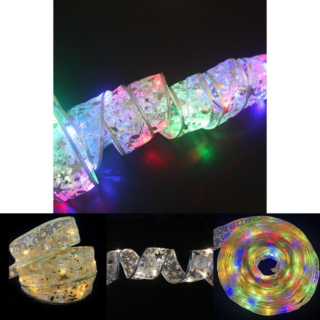 White Illuminating Warm And Colorful Led Christmas Ribbon String Lights For Trees