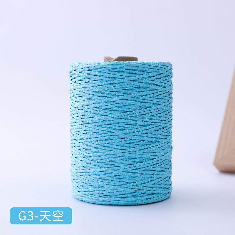 150g Baumwoll-Raffiagarn Natur zum Handstricken Häkeln Sommer Strohhüte Sandalen Haken Taschen Papiergrasfaden 1 Knäuel\=280M