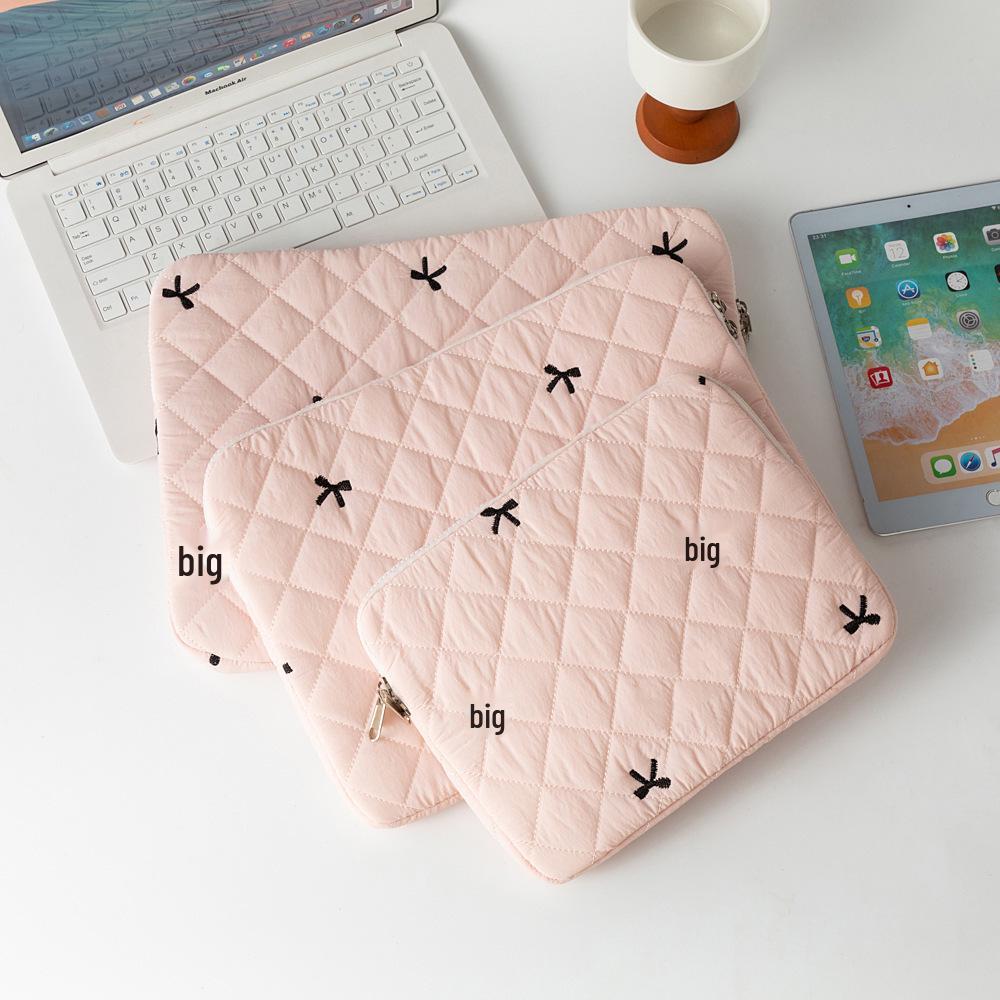 Korean Cute Diamond Embroidery Bow Tablet & Notebook Storage Bag (11/13/15 Inch)