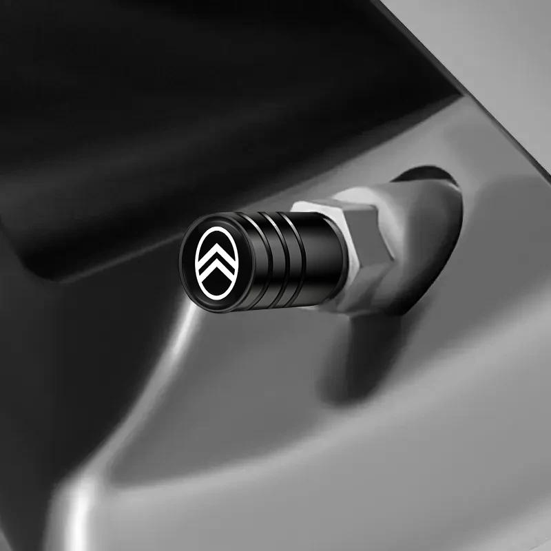 Car 3D Metal Logo Wheel Stem Air Valve Caps Tire Dust Covers For Citroen e-C3 e-C4 X C5X C3 C4 Cactus Picasso C-Crosser C6 C1