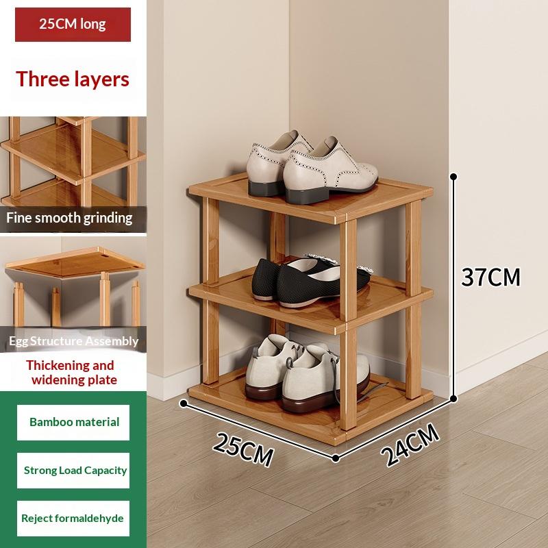 2-9Layer Small Household Shoe Storage Bamboo Simple Shoe Rack Shoe Rack Household Doorstep Storage Rack Tool Corner Organizer