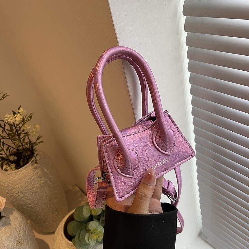 Mini Small Bag 2025 Spring/Summer New Korean Version Fashionable, Simple and Versatile Women's Hand-worn Crossbody Small Square Bag PU