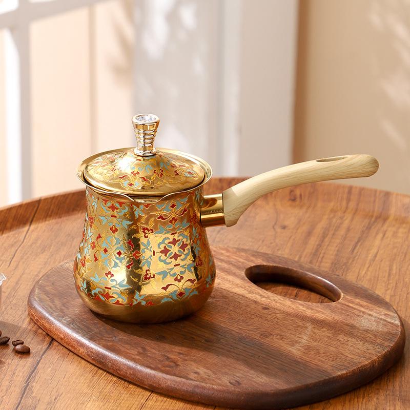 Stainless steel Turkish coffee pot and milk cup, 1pcs coffee pot for brewing tea, chocolate, butter and milk