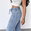 2026 Džíny s vysokým pasem a širokými nohavicemi Dámské Vintage Prané Volný střih Streetwear Denimové kalhoty