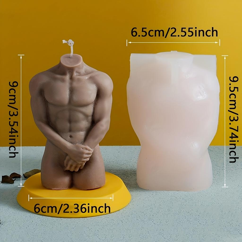 1pc Human Figure Wax Candle Molds, Thick Body Resin Clay Mould,  Silicone Moulds For Candle Aromatherapy Making DIY Soap, Candle