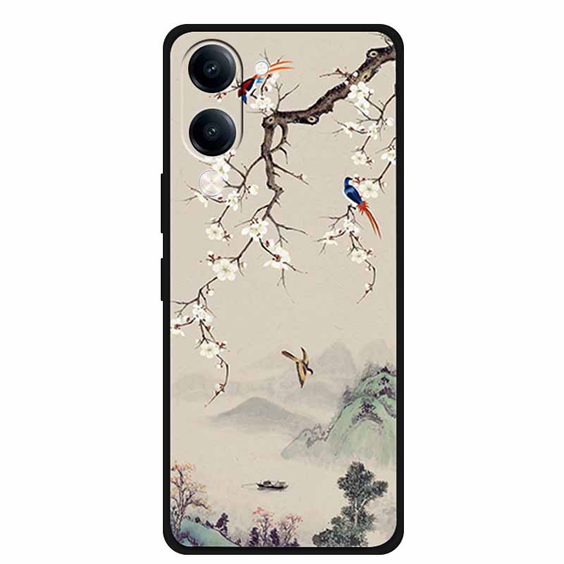 

Flower Relief Cover For Vivo Y04 V2430 Y37C Y29S V2446 Funda 3D Embossed Soft Silicone TPU Phone Case Y29T Y19sGT V2459 Bumper -Vivo Y19sGT 5G V245