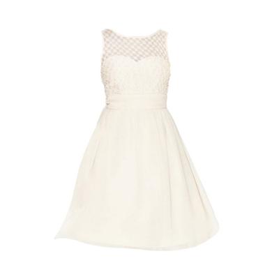 Womens/Ladies Lace Grid Prom Dress