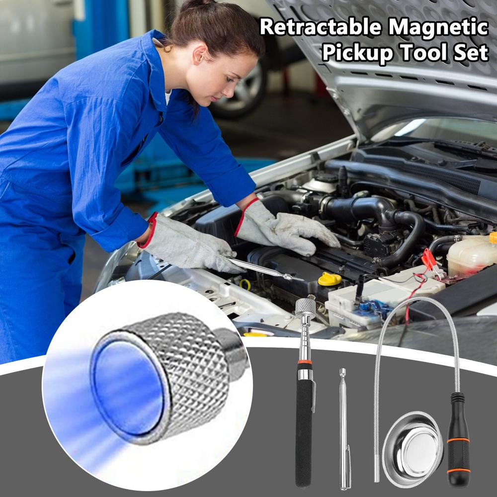 Σετ μαγνητικών εργαλείων παραλαβής, ευέλικτο μηχανικό εργαλείο παραλαβής μετάλλου, περιστρεφόμενο, ρυθμιζόμενο, για άνδρες, δροσερές συσκευές επισκευής, για χρήση σε στενούς χώρους