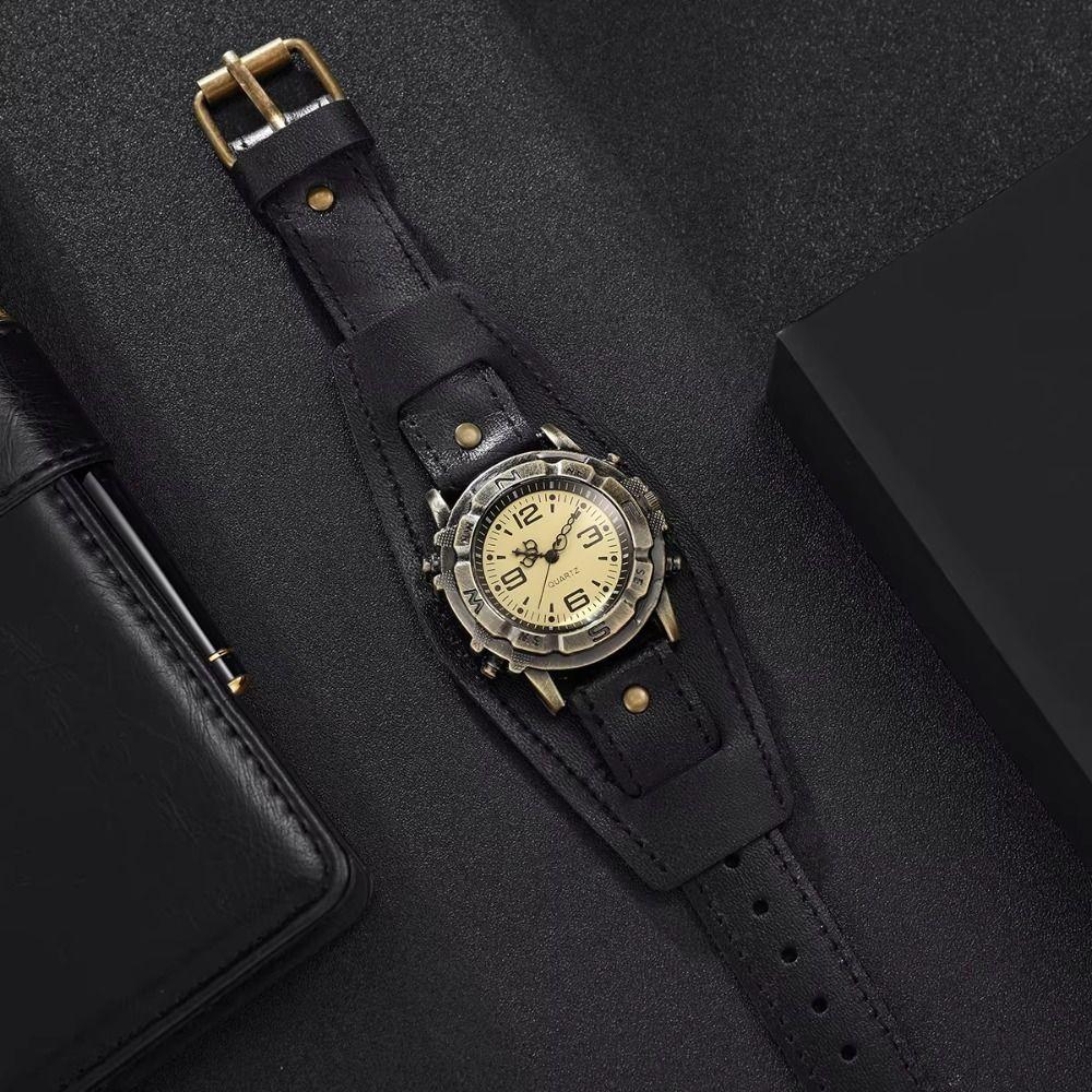 Punk-Stil Rindsleder Armbanduhr Rindslederarmband Armband Lederarmband Armbanduhren