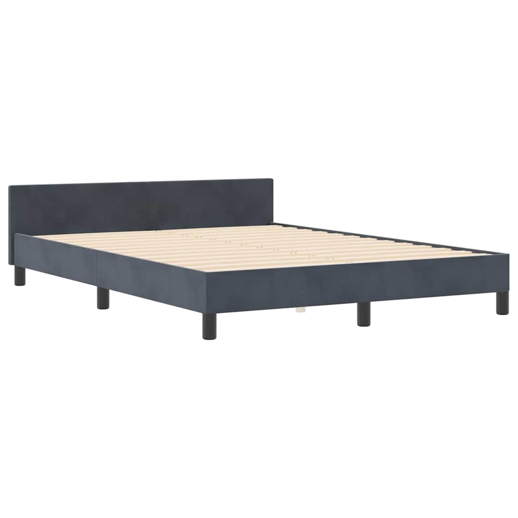 Boxspring Bed with Headboard Dark Grey 140 x 200 cm Velvet