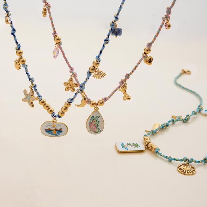 Multilayer Coastal Themed Jewelry Adjustable Length Necklace Ideal For Swimwear And Summer Dresses