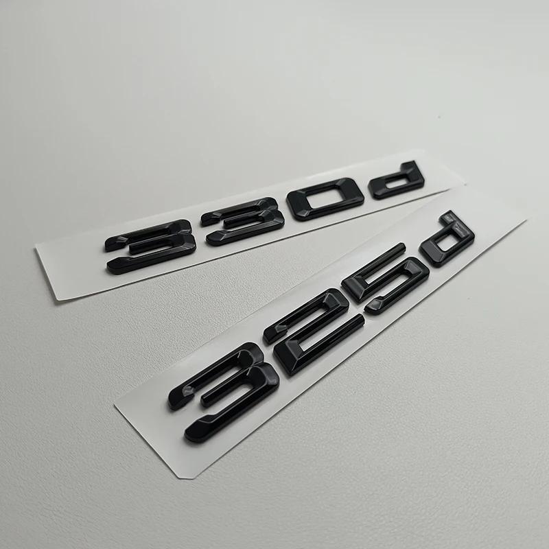 3D ABS Black Logo 318d 316d 325d 330d 320d Emblem Letters Sticker Car Trunk Badge For BMW E90 E46 E91 E92 E93 F30 Accessories