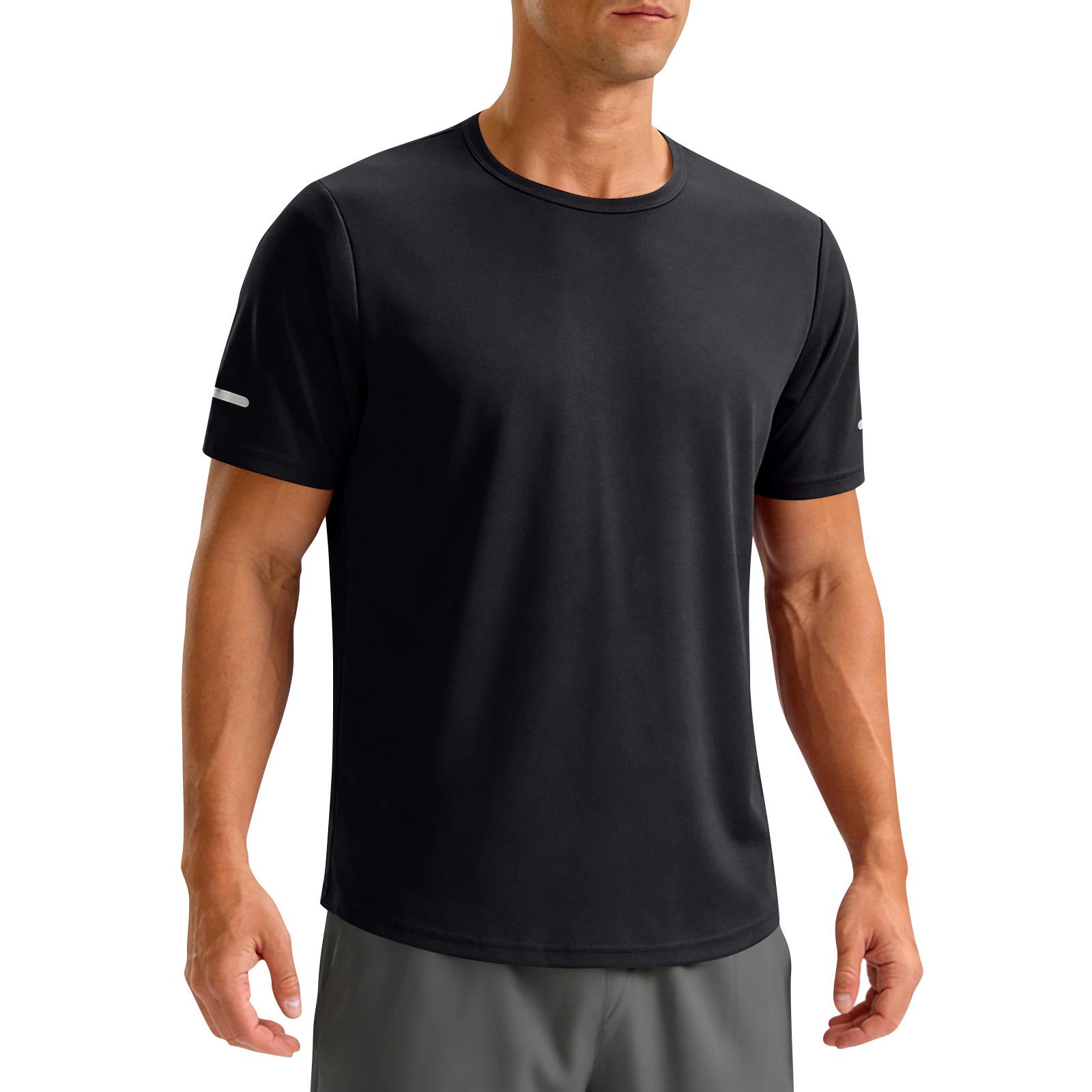 Men s Round Neck T-Shirt, Men s Outdoor Sports And Fitness Top L чёрный