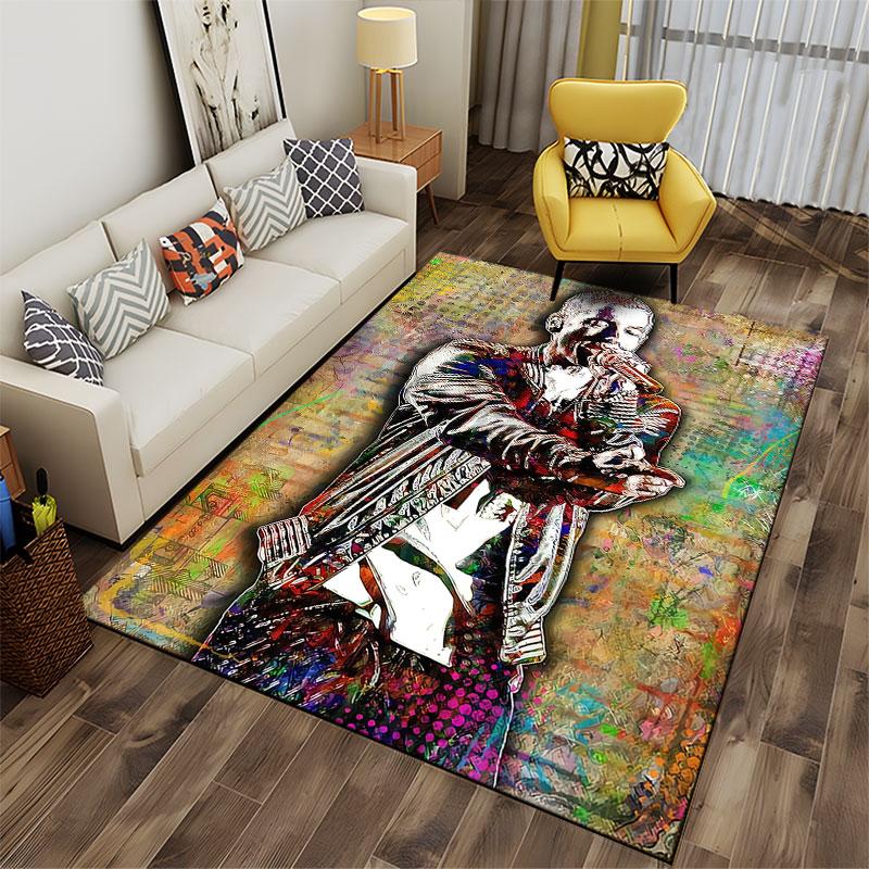 Colorful Singer Portrait Carpet suitable as a non-slip mat for the living room or bedroom sofa