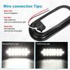 Partsam 2x Oval Clear Lens White Stop Turn Tail Backup Reverse Fog Lights Lamps Rubber Flush Mount 6" 24 LED for Truck Trailer Boat RV Waterproof