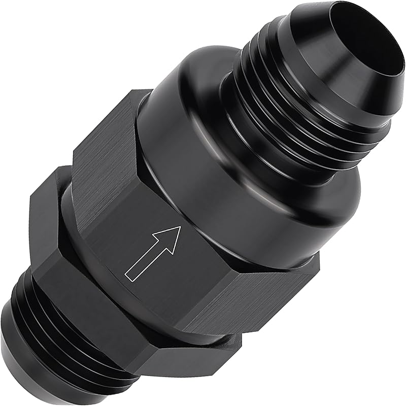EVIL ENERGY 6AN Male Non Return One Way Inline Check Valve Fitting Aluminum Black